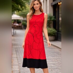 Truth + Style Red and Black High Low Dress Great Condition